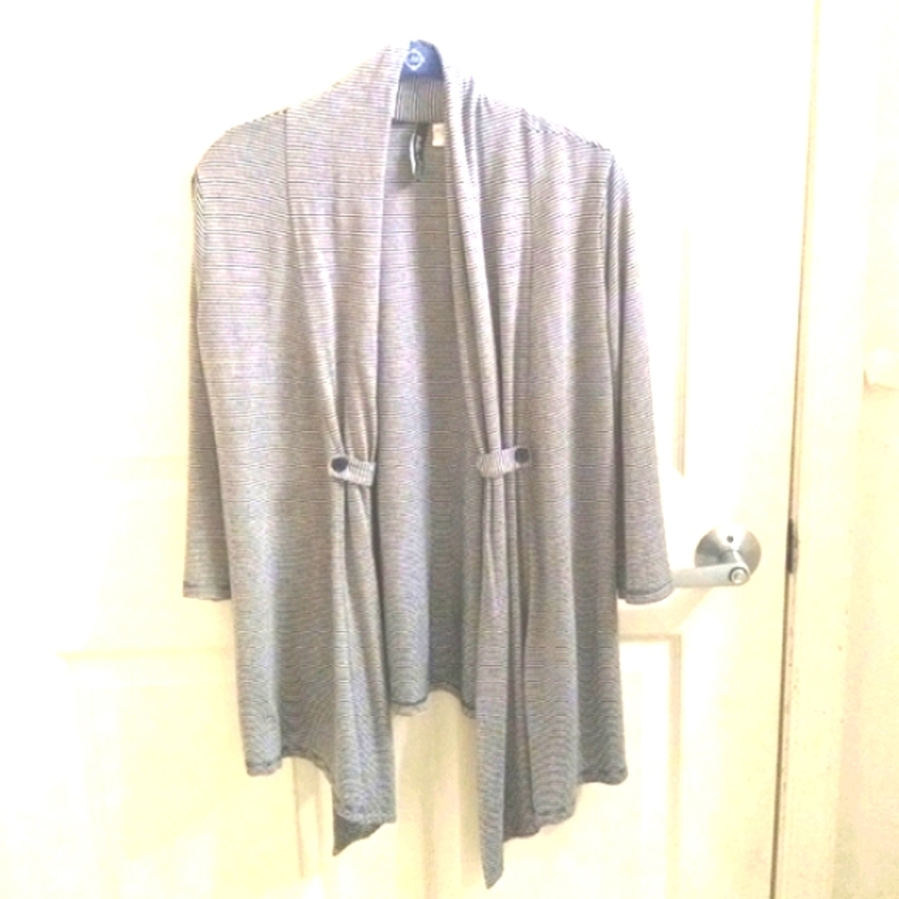 Pinstripes Molli and Mia Lg. Open Front Cardigan Spring Lightweight Cute